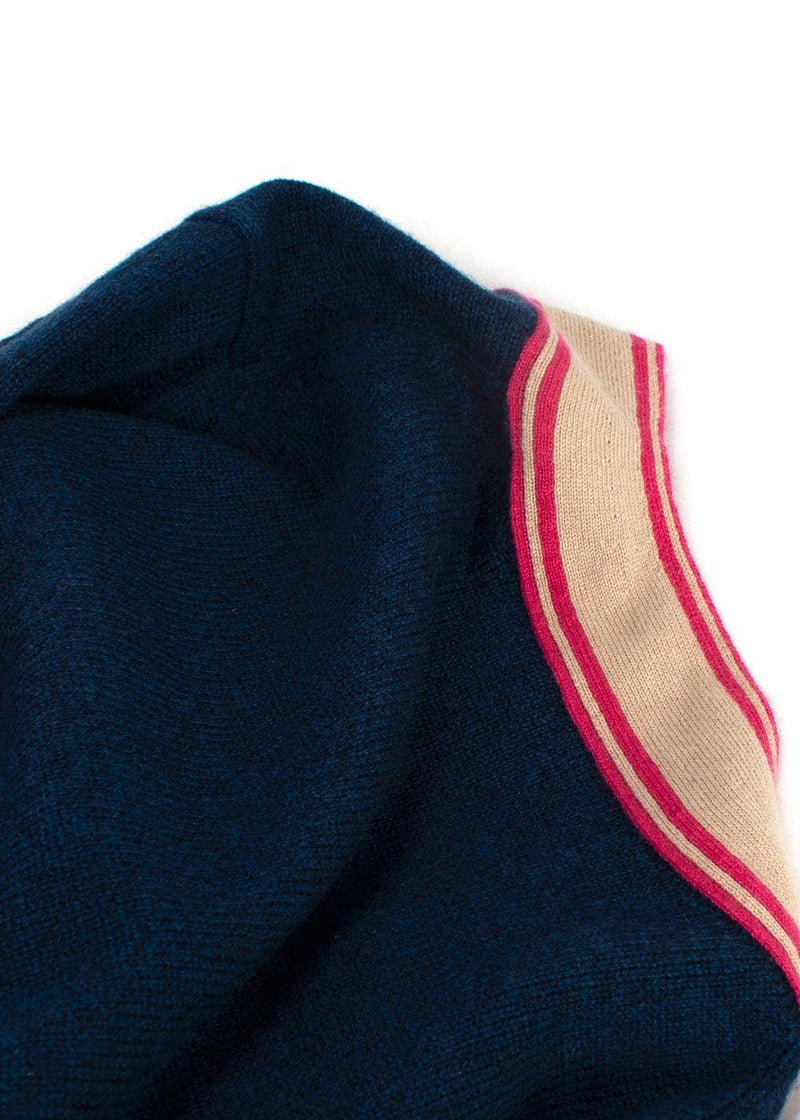 Chanel Longline Navy & Pink Cashmere Cardigan