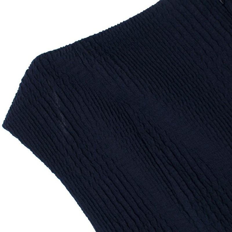 Talbot Runhoff Navy Jacquard Sleeveless A-line dress