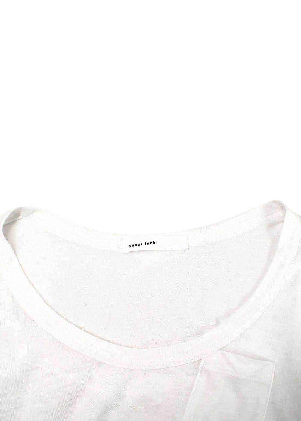 Sacai Luck Lace Trim White T-Shirt