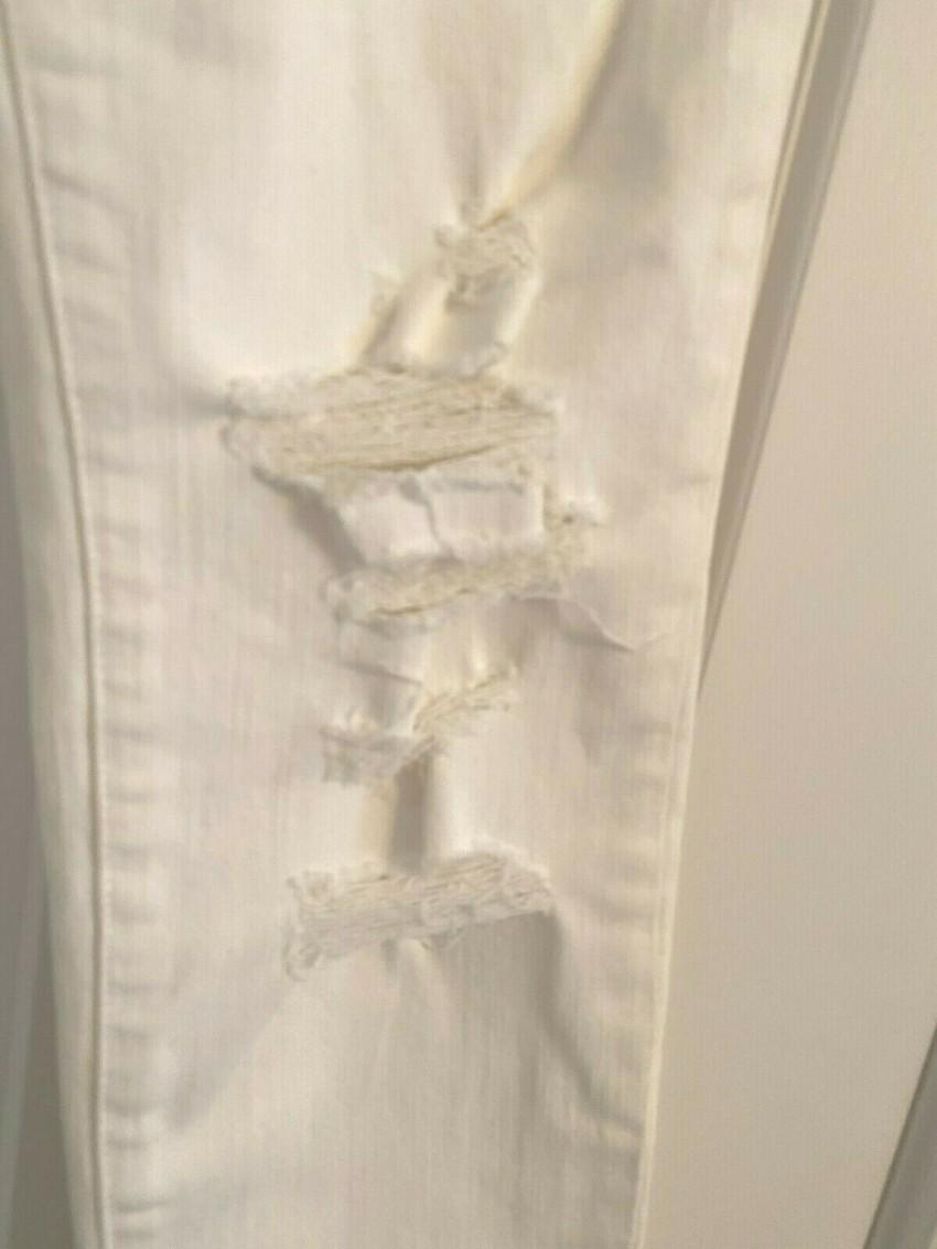 J Brand White Distressed Skinny Jeans