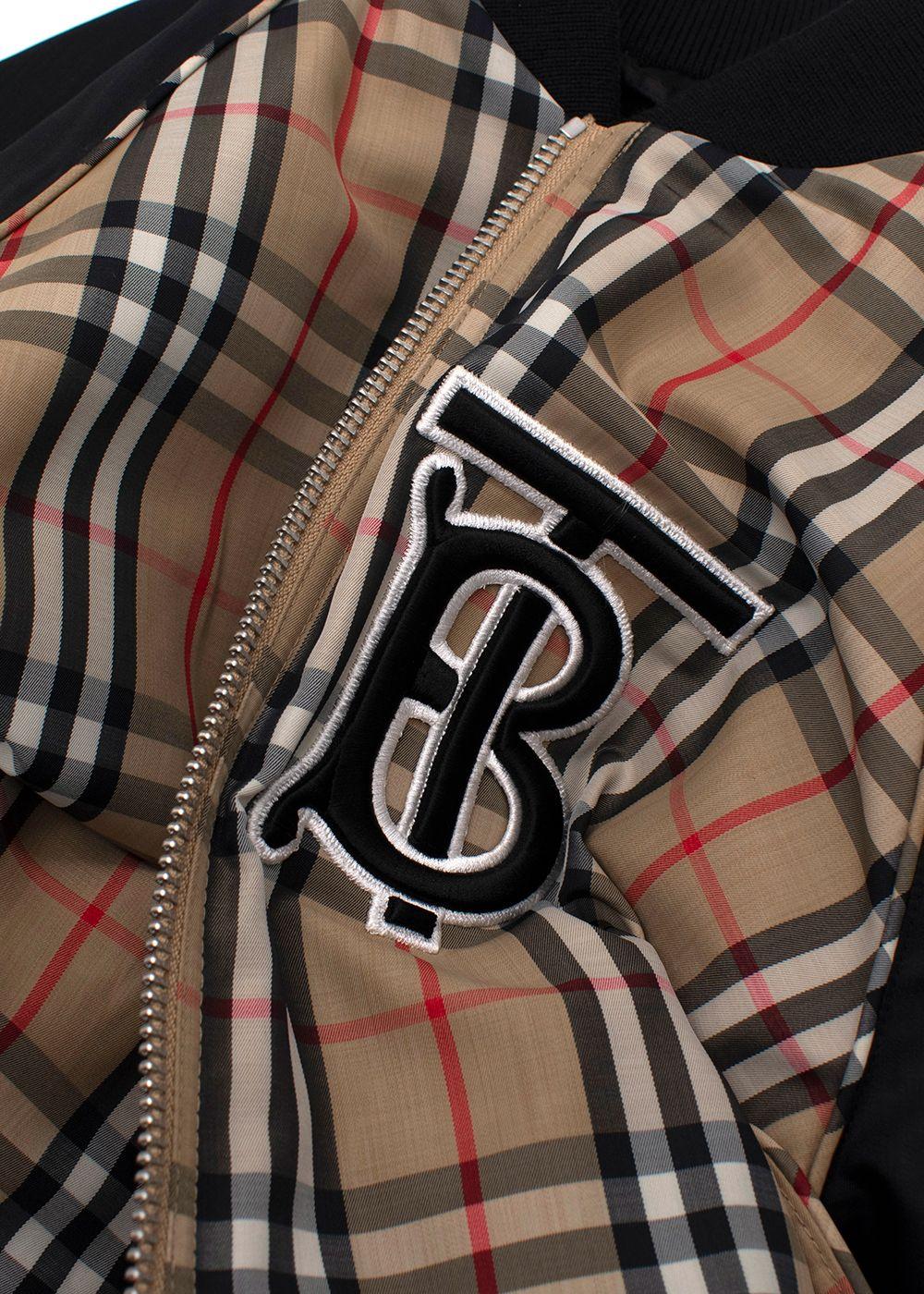 Burberry Brown  Harlington Check Bomber Jacket