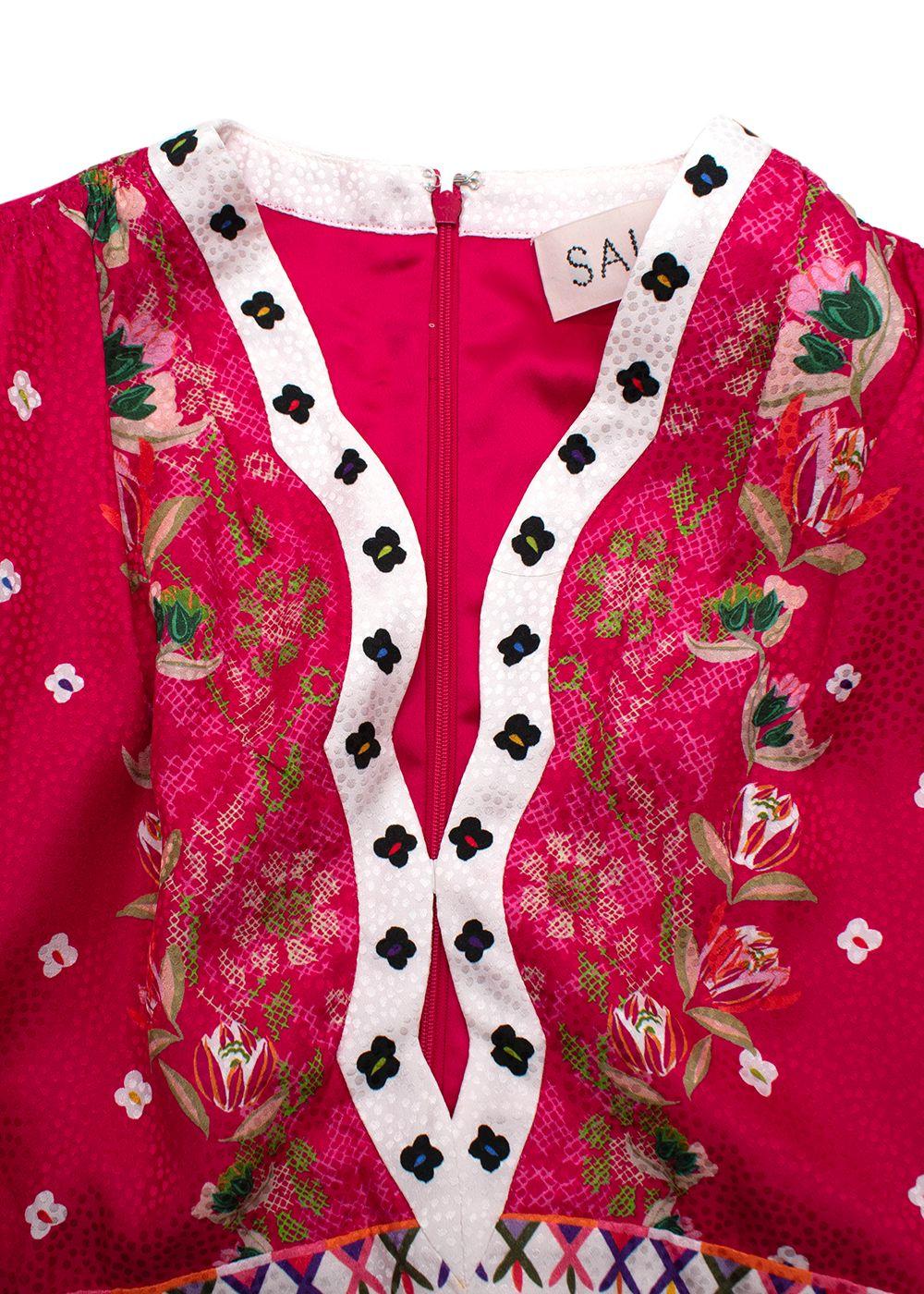 Saloni Tabitha Dress in Fuchsia Falls print