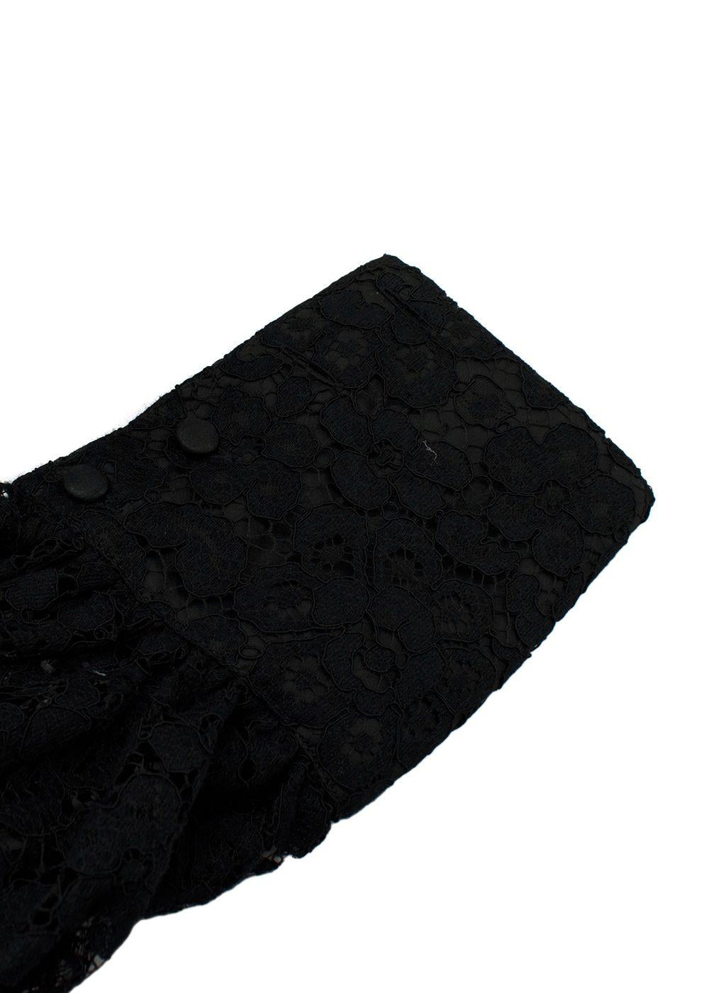 Alessandra Rich Black Lace Bow Mini Dress