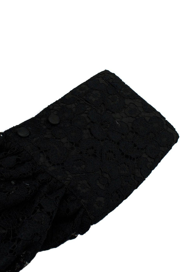Alessandra Rich Black Lace Bow Mini Dress