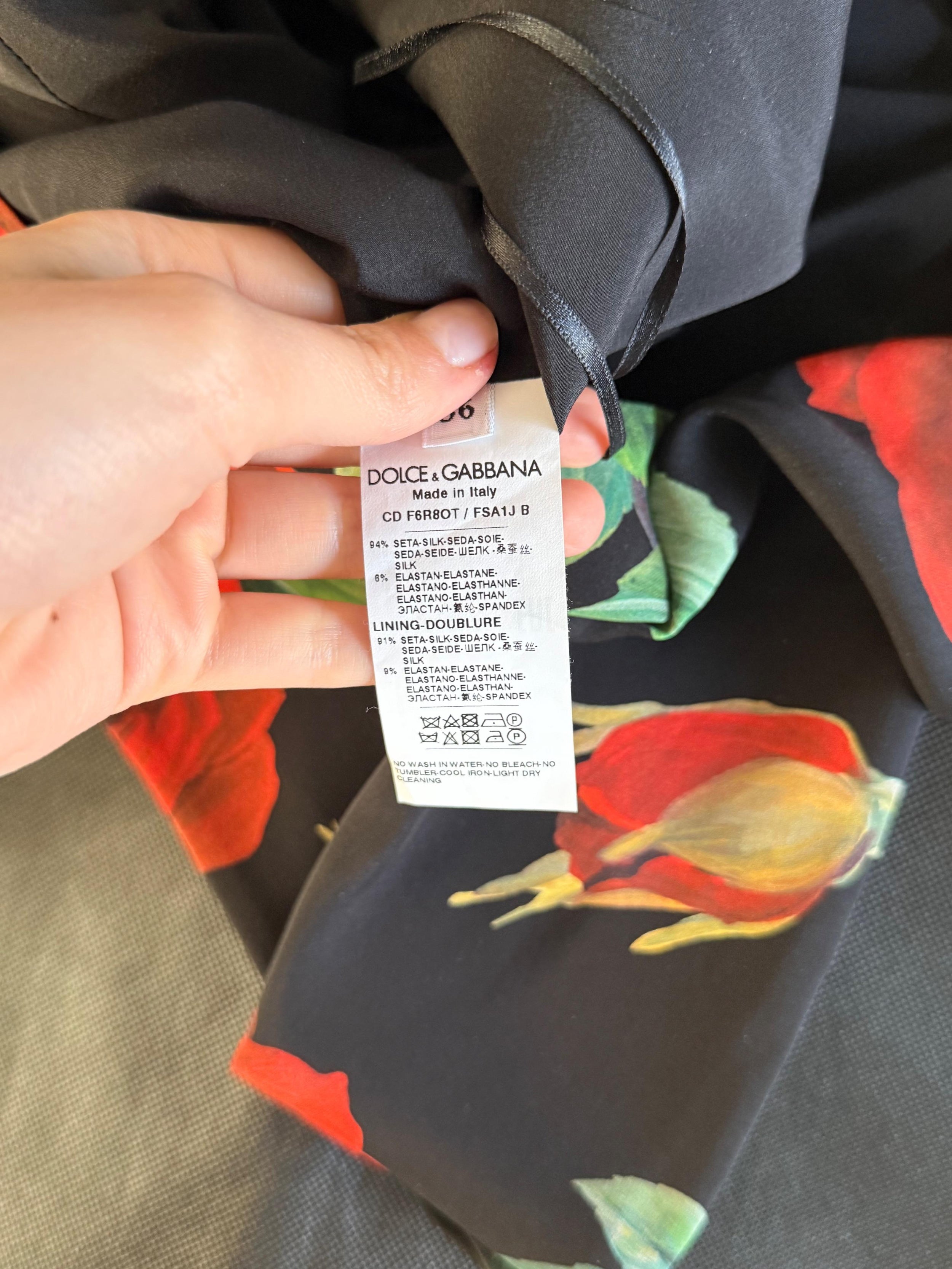Dolce & Gabbana Rose Print Bodycon Dress