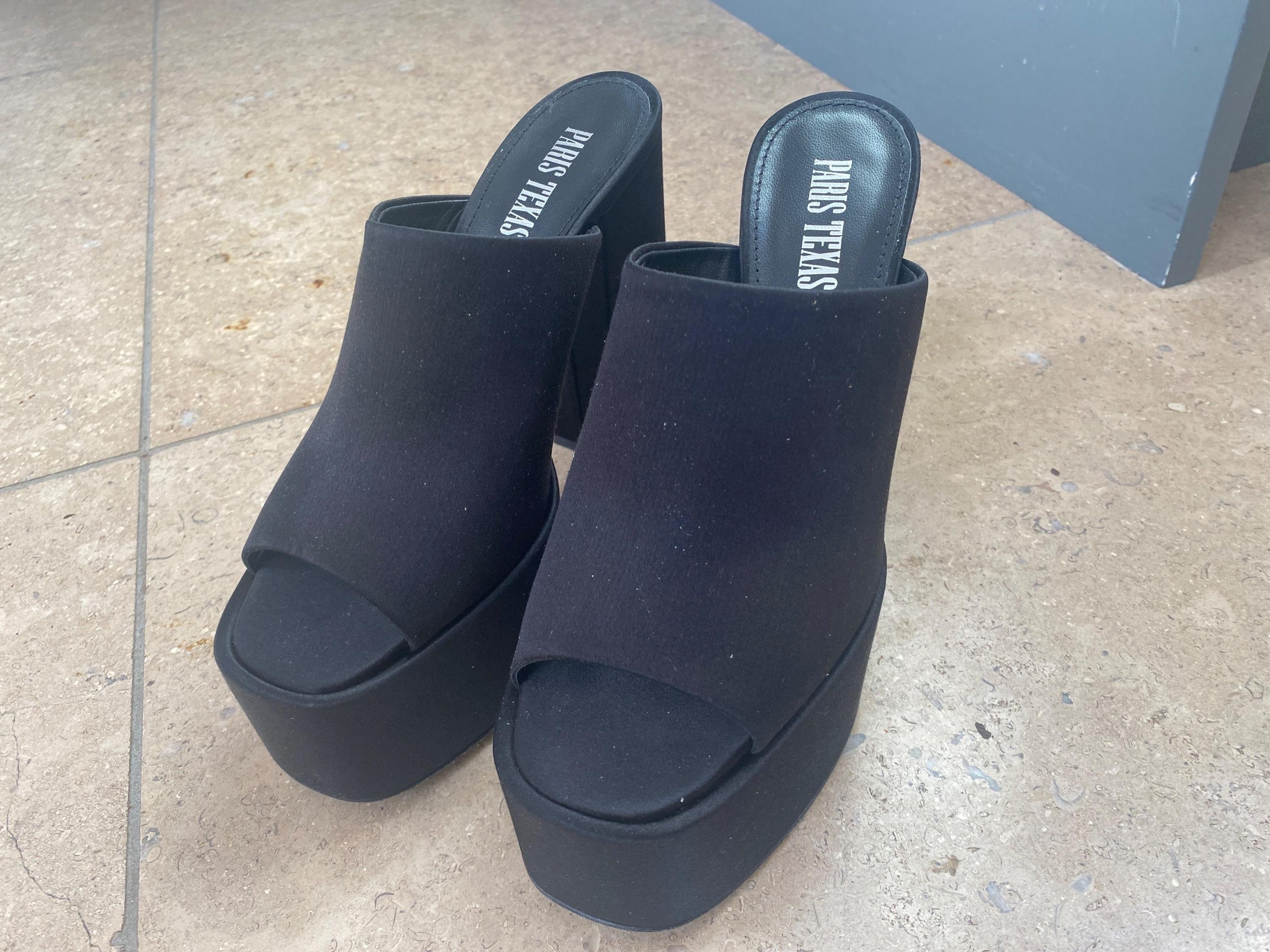 Sasha satin platform pumps