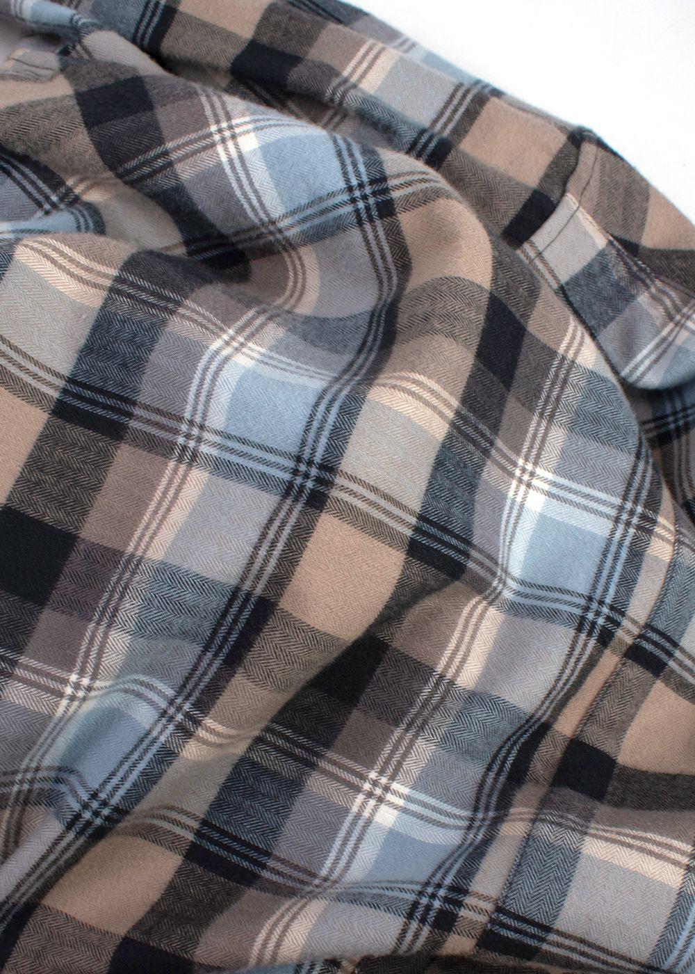 Vince Blue and Beige Check Cotton Shirt