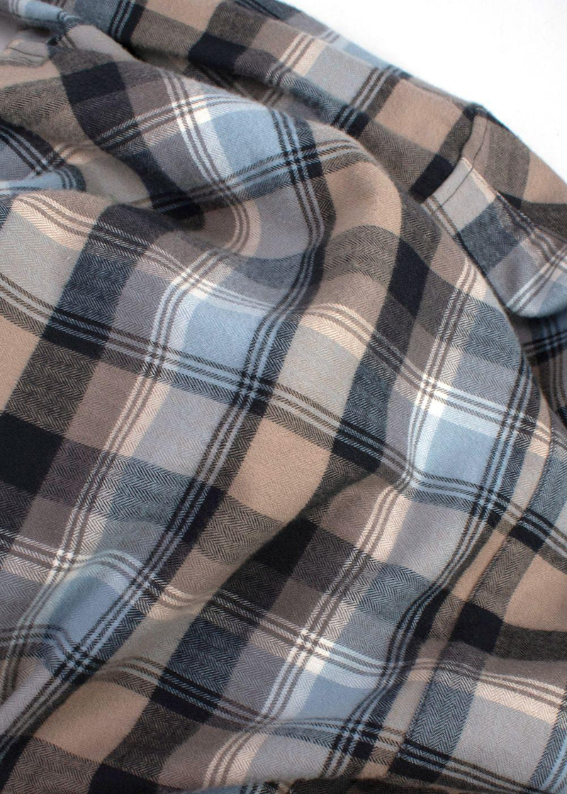 Vince Blue and Beige Check Cotton Shirt