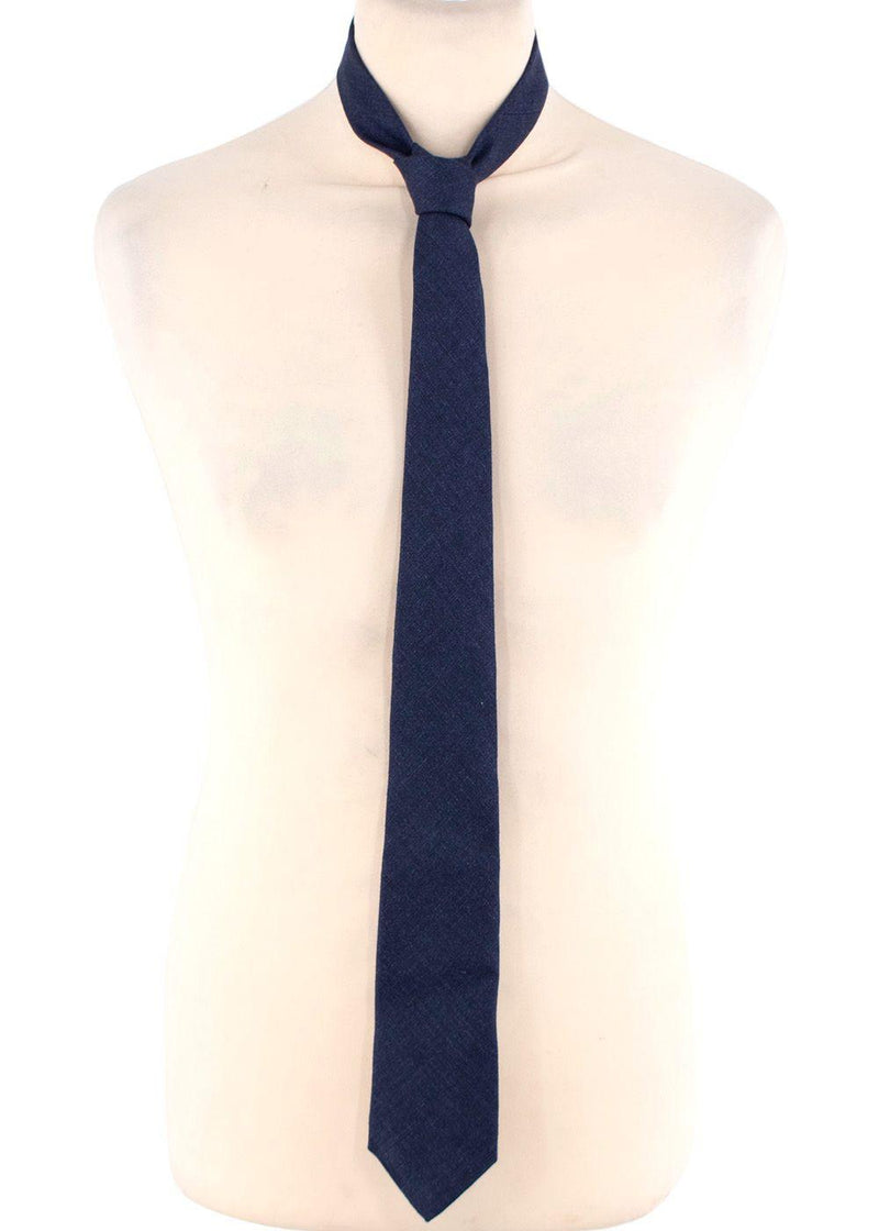 Berluti Navy Hemp-Wool Blend Tie