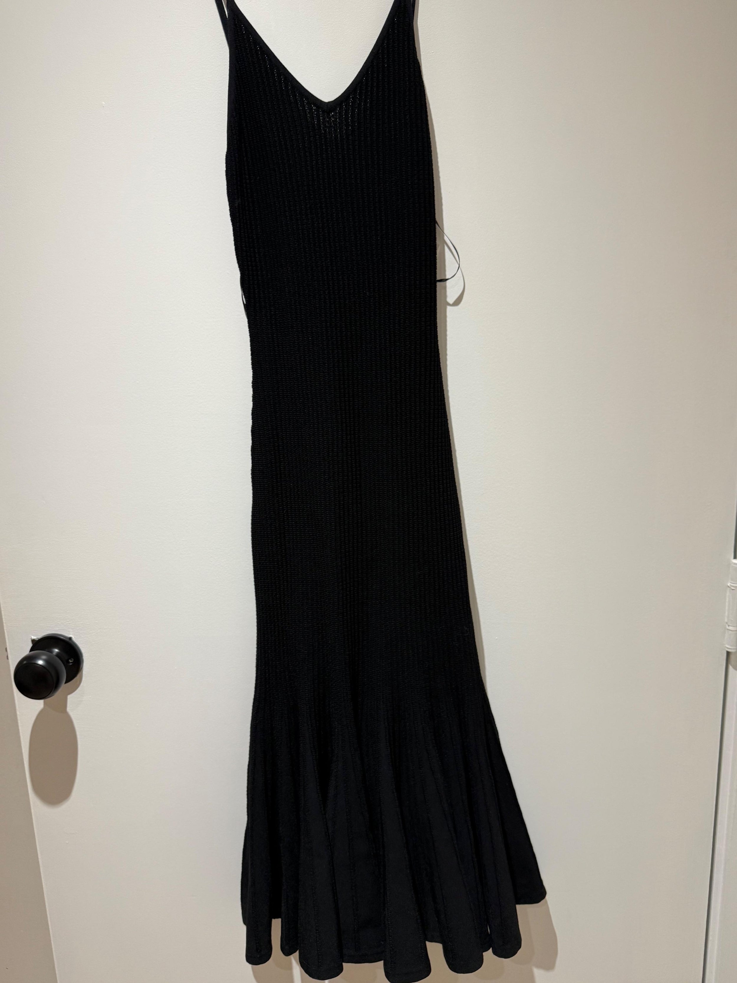 Khaite Black Ribbed Queen Midi Dress