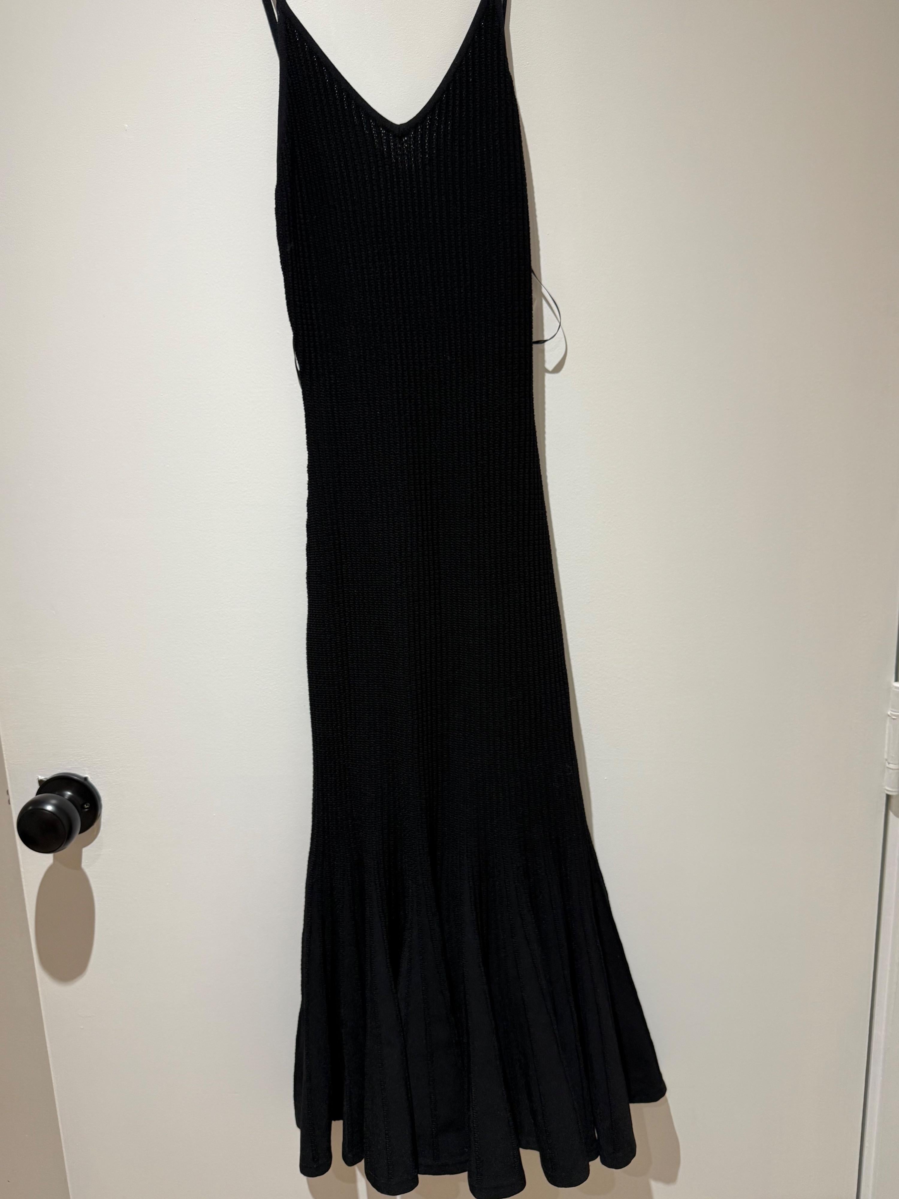 Khaite Black Ribbed Queen Midi Dress