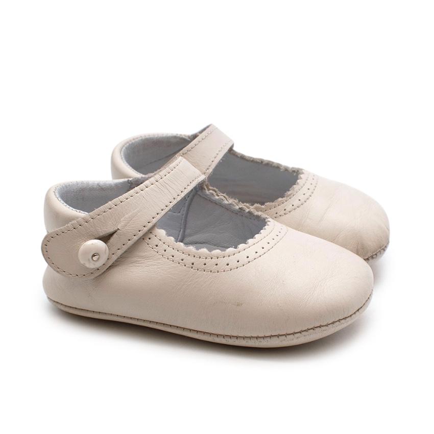 Pepa & Co Ivory Mary Jane Leather Pram Shoes