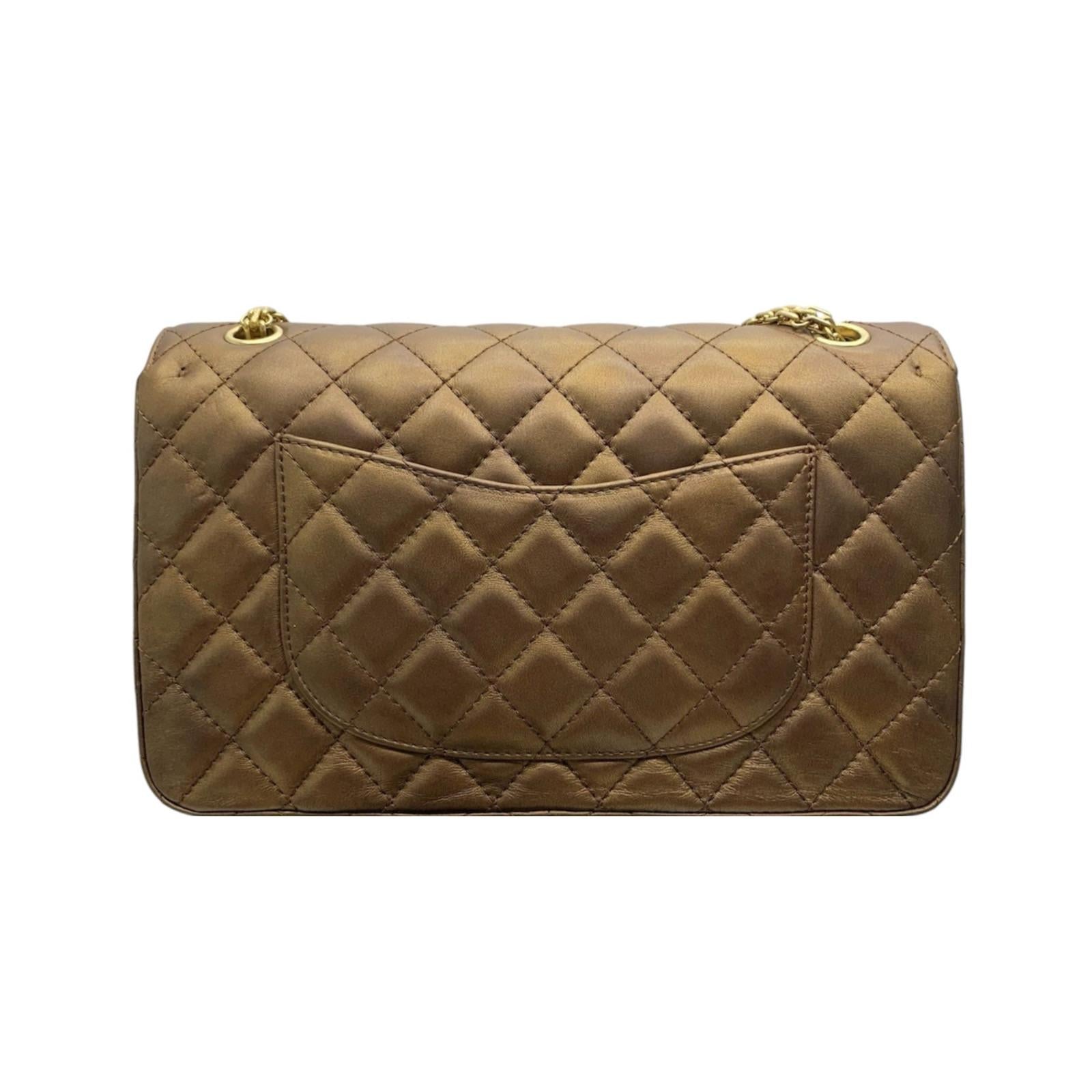 Chanel 2.55 Metallic Gold Reissue Double Flap Bag
