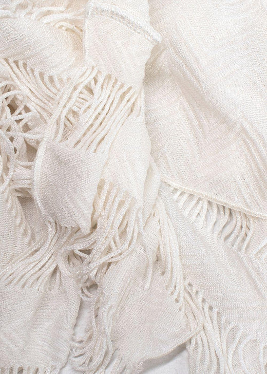 Missoni Mare White Zigzag Woven Draped Top