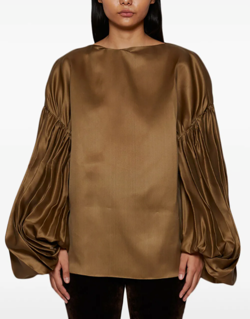Khaite Quico Pleat-Detail Silk Blouse