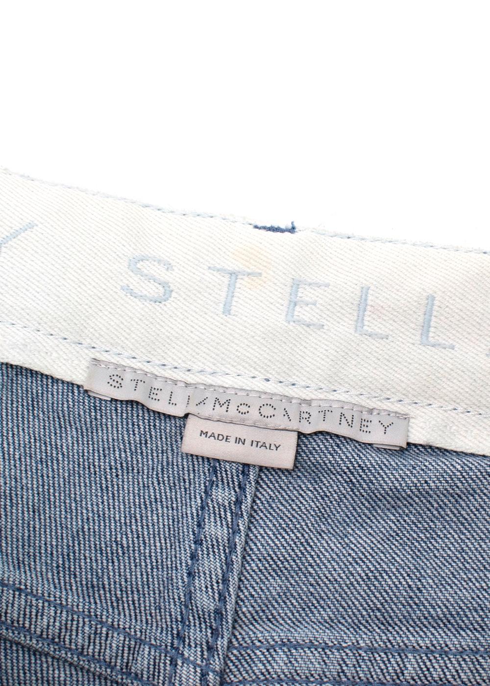 Stella McCartney Blue Fringed Detail Straight Leg jeans