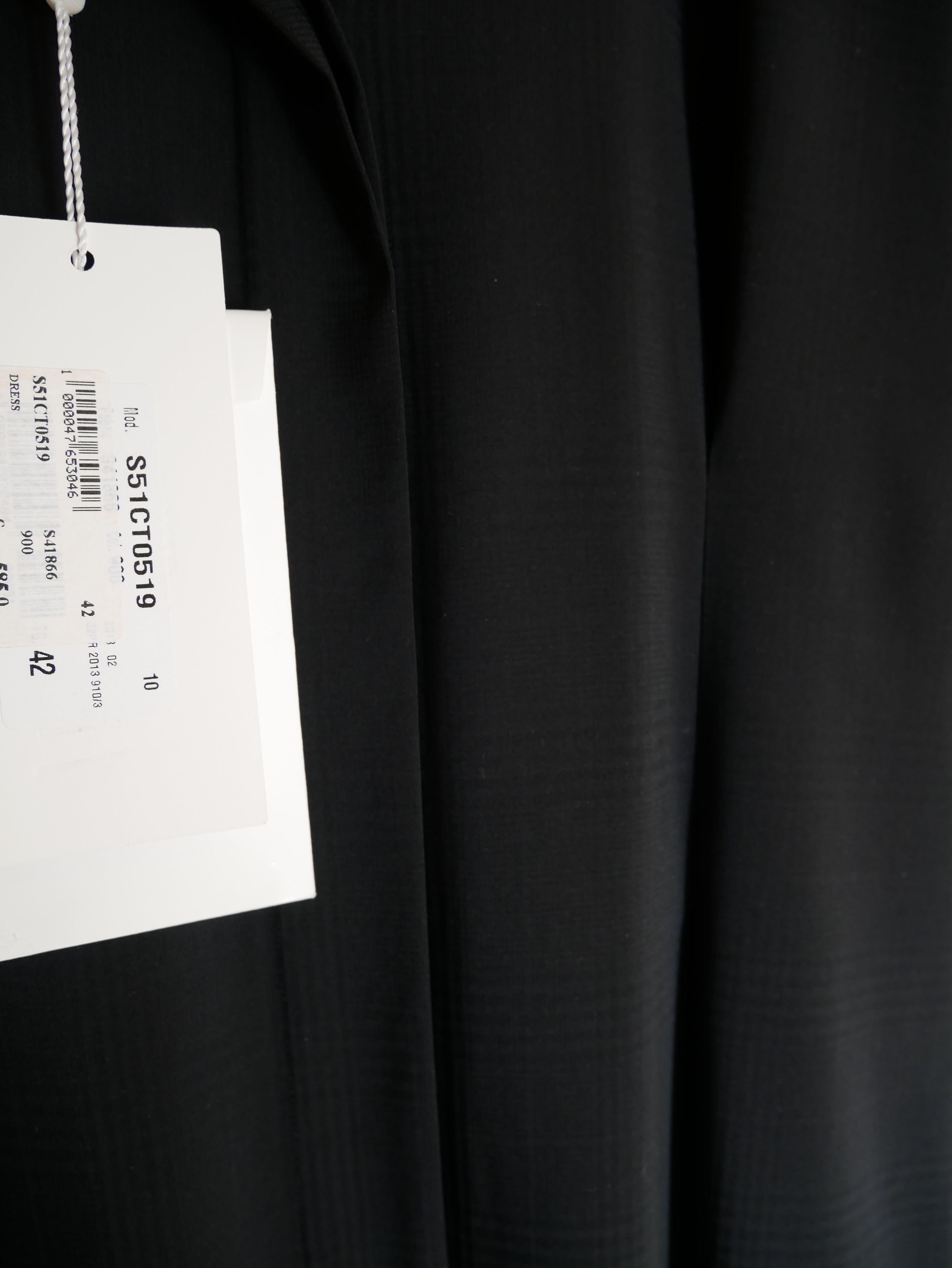 Black Wool Mid-Length Shirt Dress