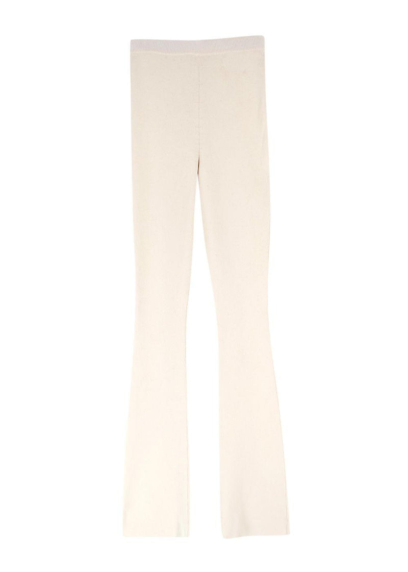 Magda Butrym Cream Knitted Cardigan And Flares Set