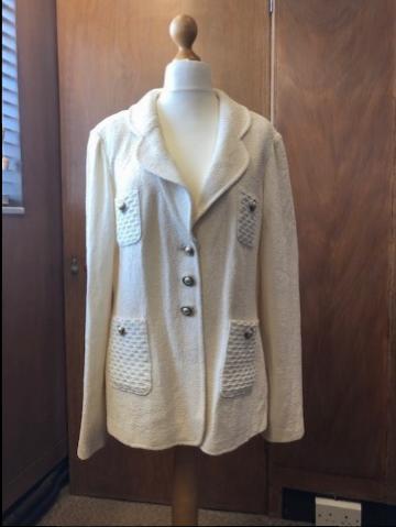 St John Cream Knit Jacket