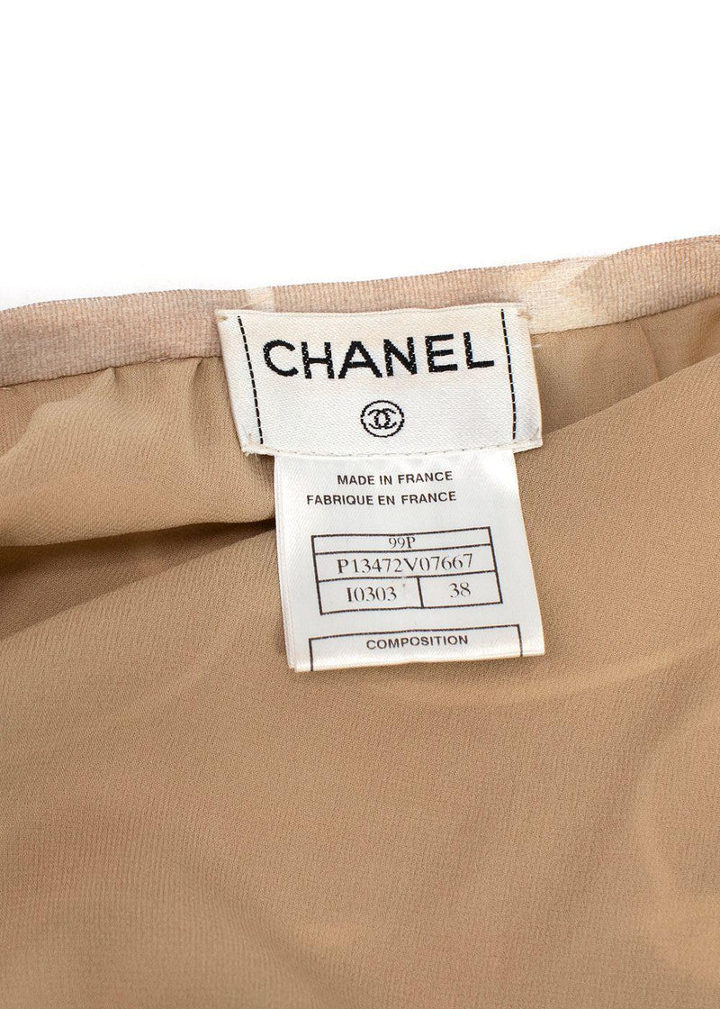 Chanel Vintage Silk Chiffon Camellia-Print Skirt