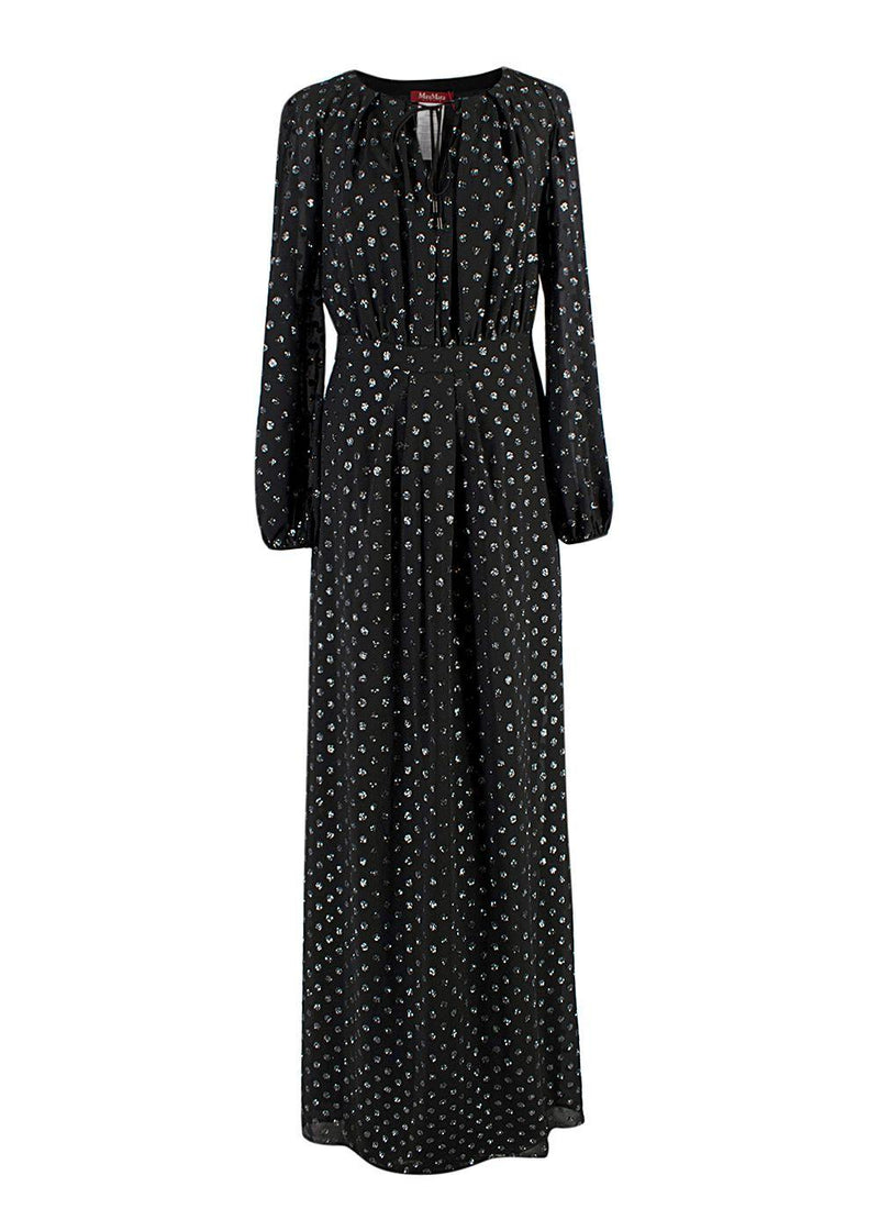 MaxMara Lidia Glitter-dotted Crepe Dress