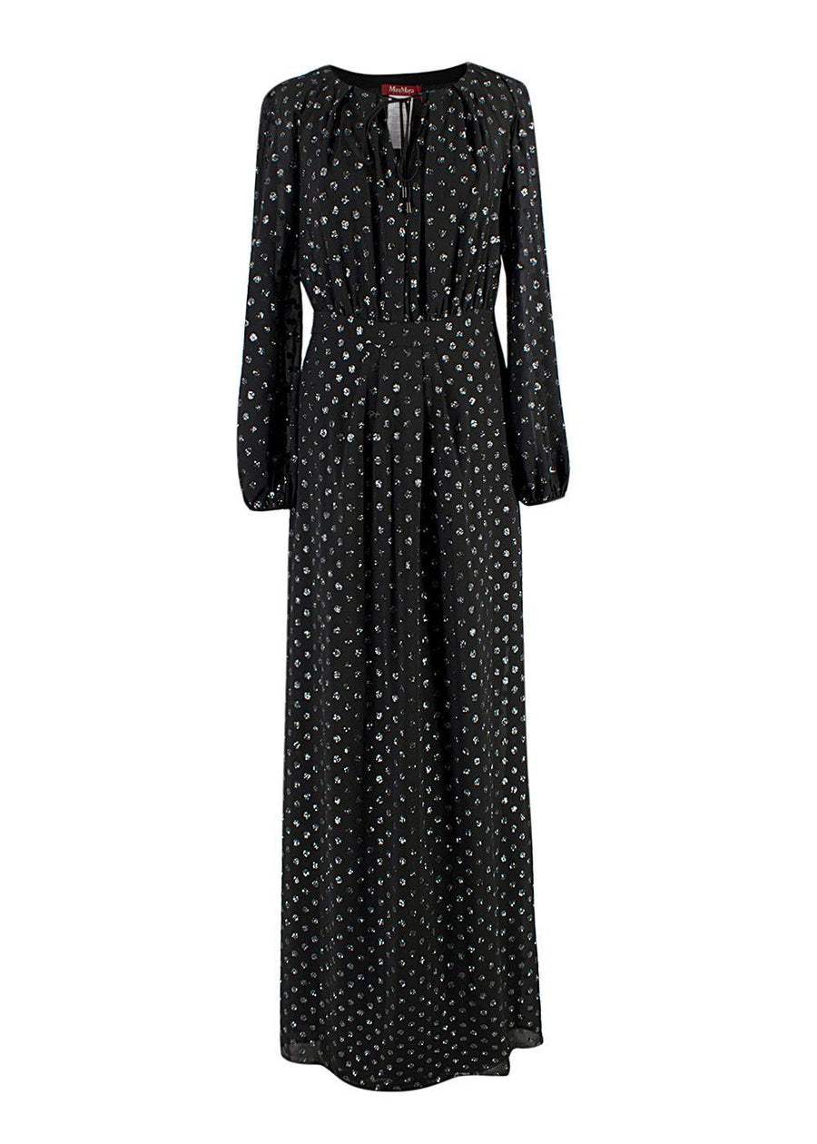 MaxMara Lidia Glitter-dotted Crepe Dress
