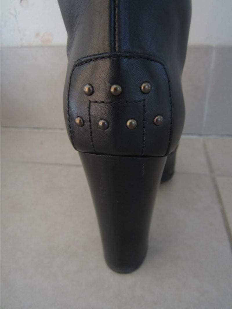 Tod's Black Tall Brogue Boots
