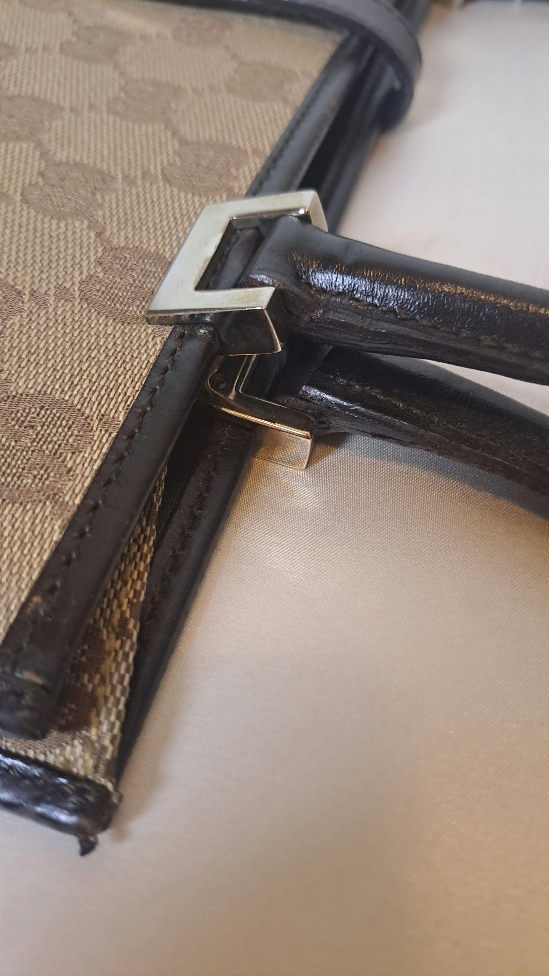 Gucci Vintage Brown Monogram Jackie Shoulder Bag
