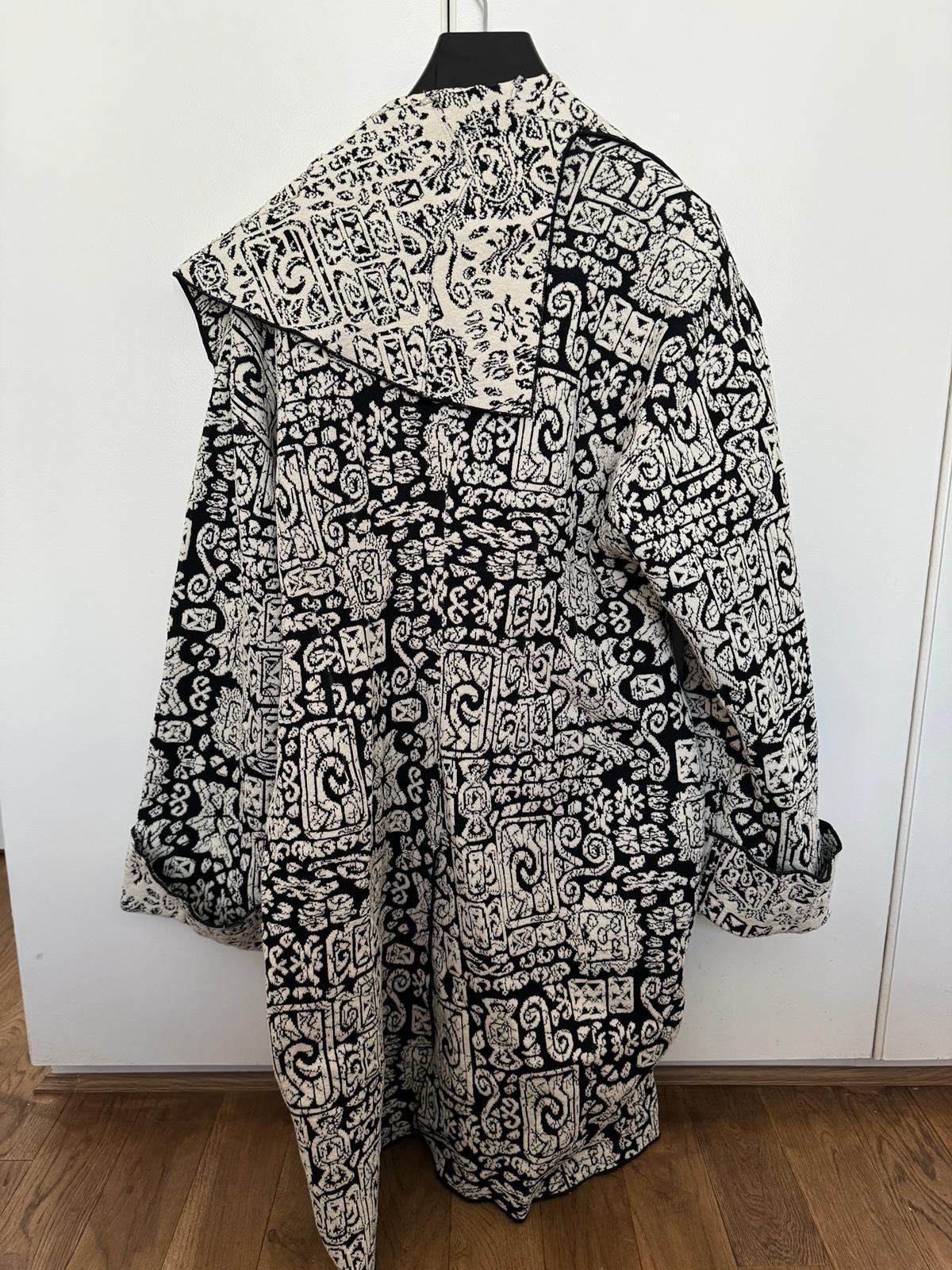 Celine Runway Black and Cream Runway Belted Coat