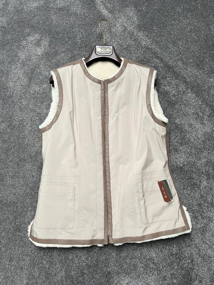 Loro Piana Cream Nylon & Shaved Mink Gilet
