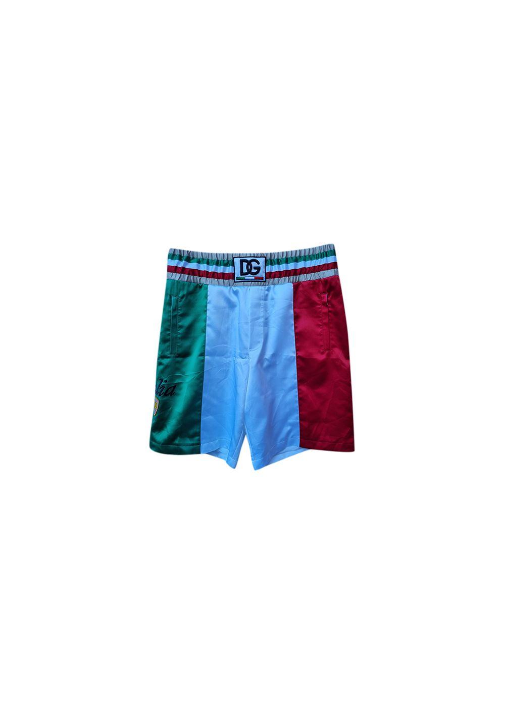 Tricolour satin shorts
