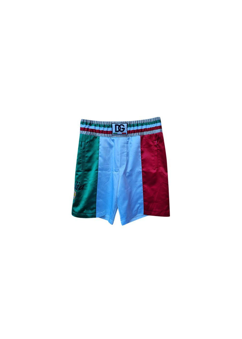 Tricolour satin shorts