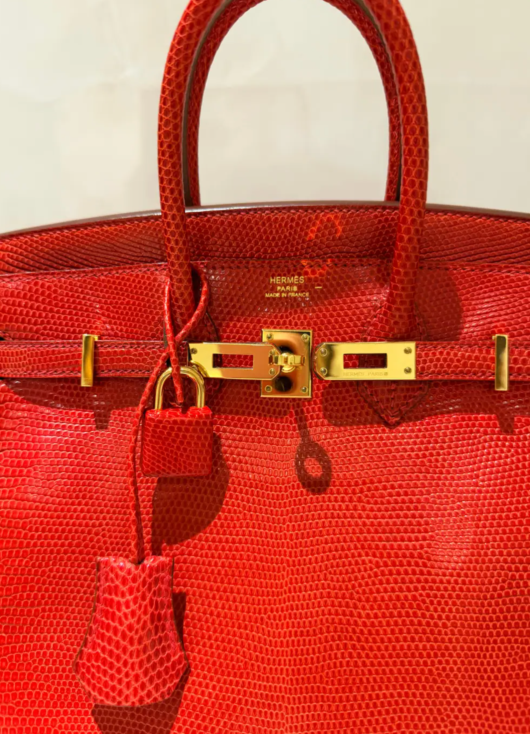 Hermes Birkin Rouge Exotique Niloticus Lizard 25cms