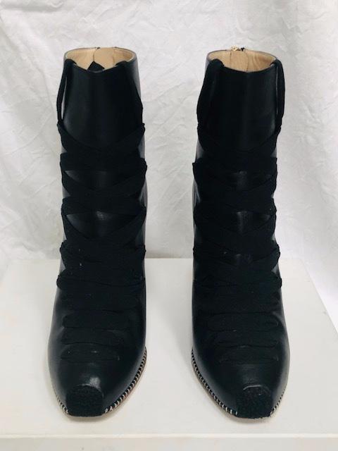 Altuzarra Black Lace-up Leather Ankle Boots
