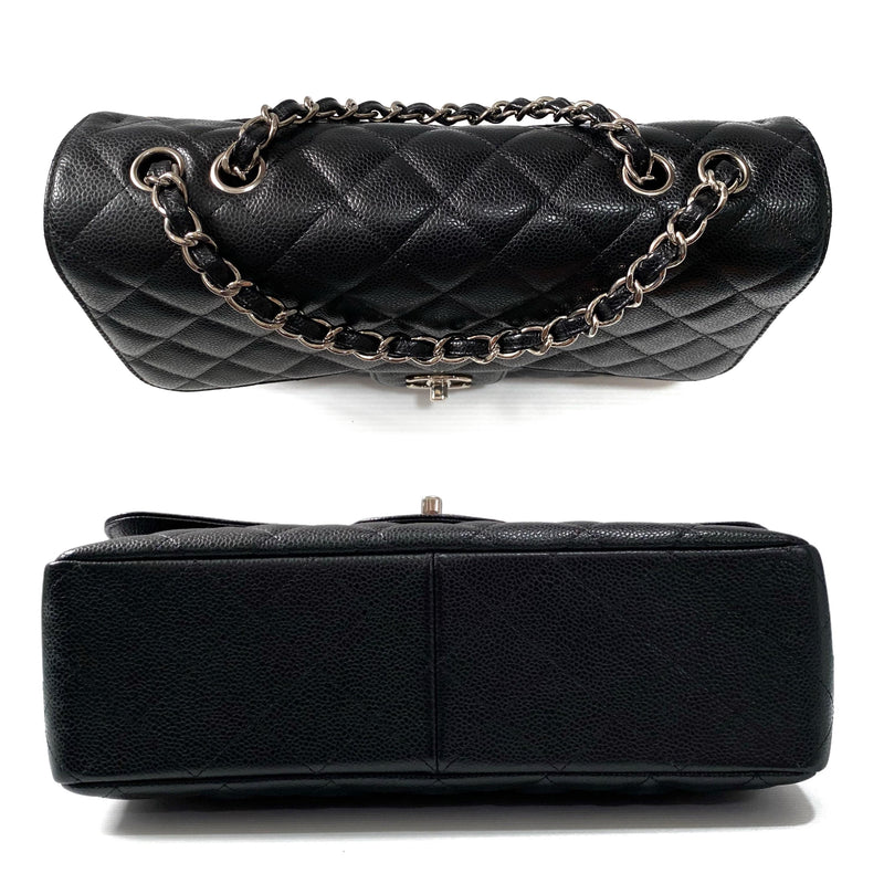 Classic Black Quilted Caviar Jumbo  Single Flap