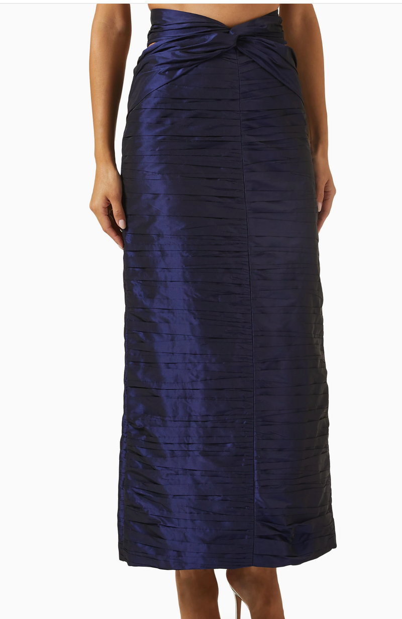 Sandra Mansour Méditerranéenne Draped Maxi Skirt in Taffeta