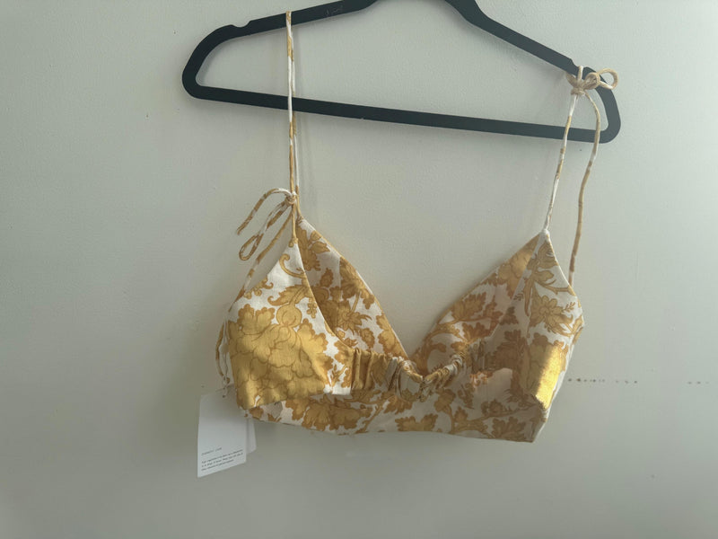 Floral Linen Bustier Top