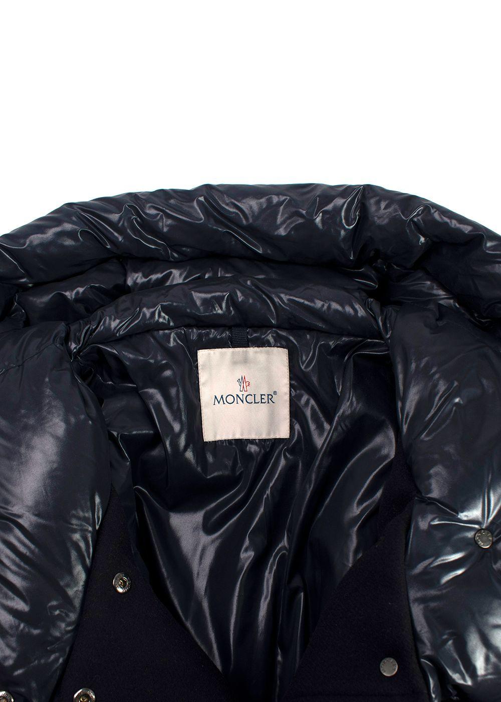 Moncler Navy Cerdus Wool Puffer Coat