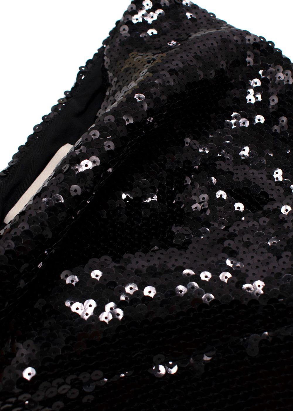 Alexander Vauthier Black Sequin Bandeau Top