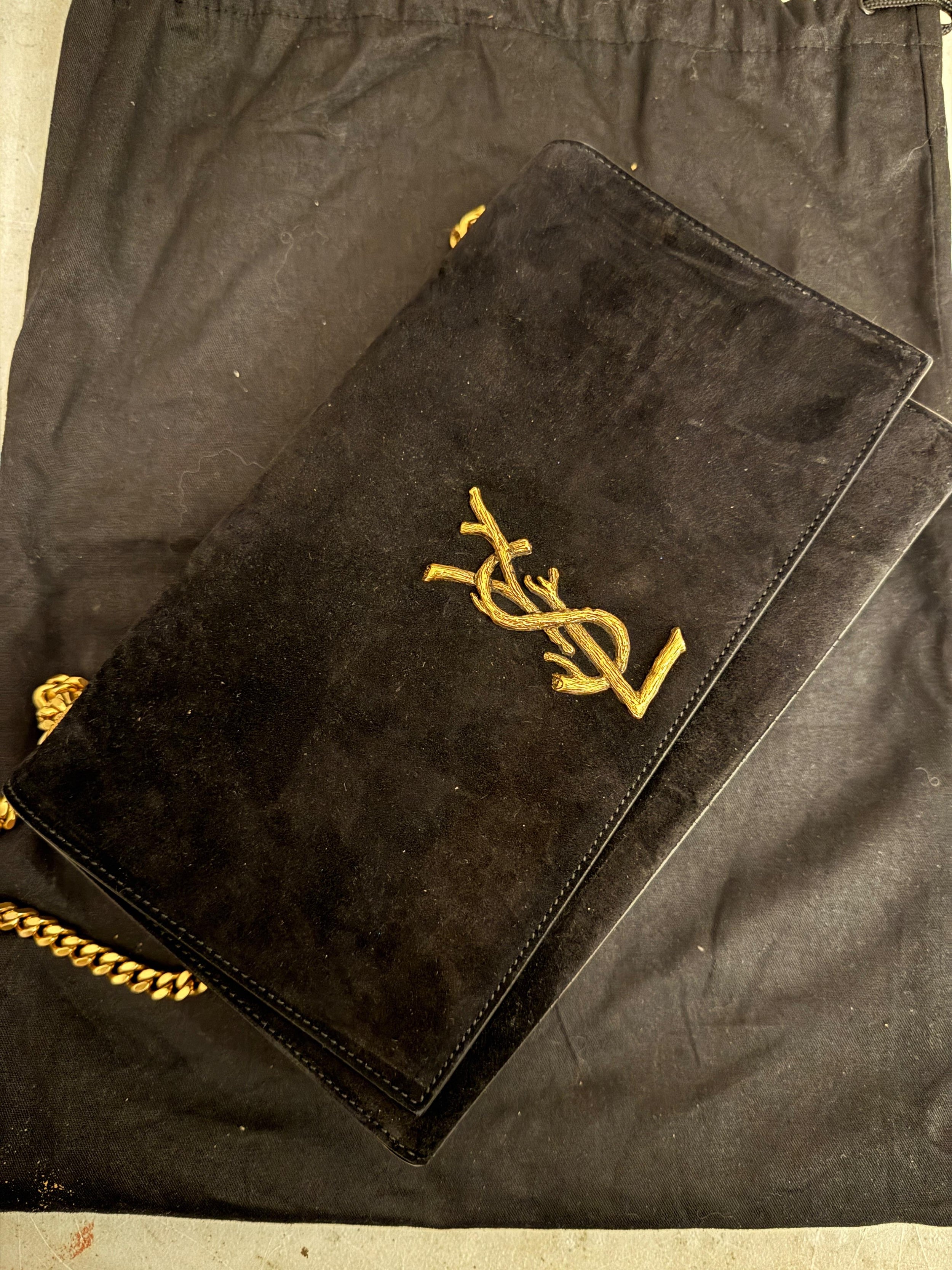 Saint Laurent Black Suede Kate Bag