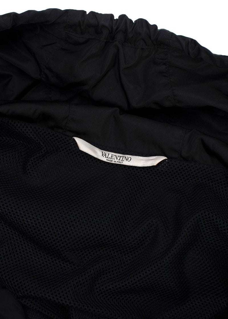 Valentino Black Hooded VLTN Rain Jacket