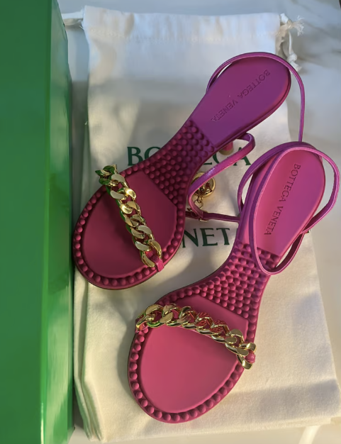 Bottega Veneta Pink Dot Heeled Sandals