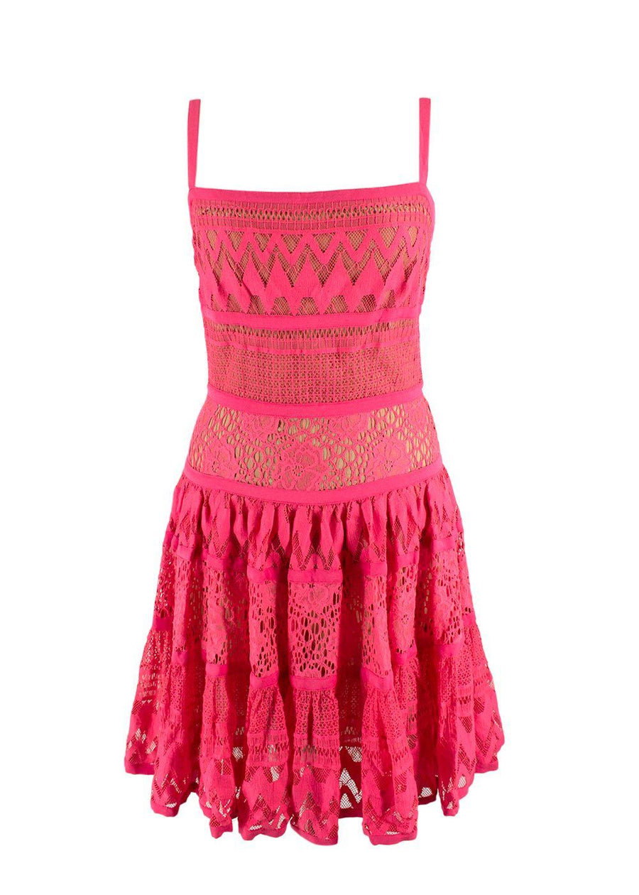Elie Saab Pink Embroidered Mini Dress