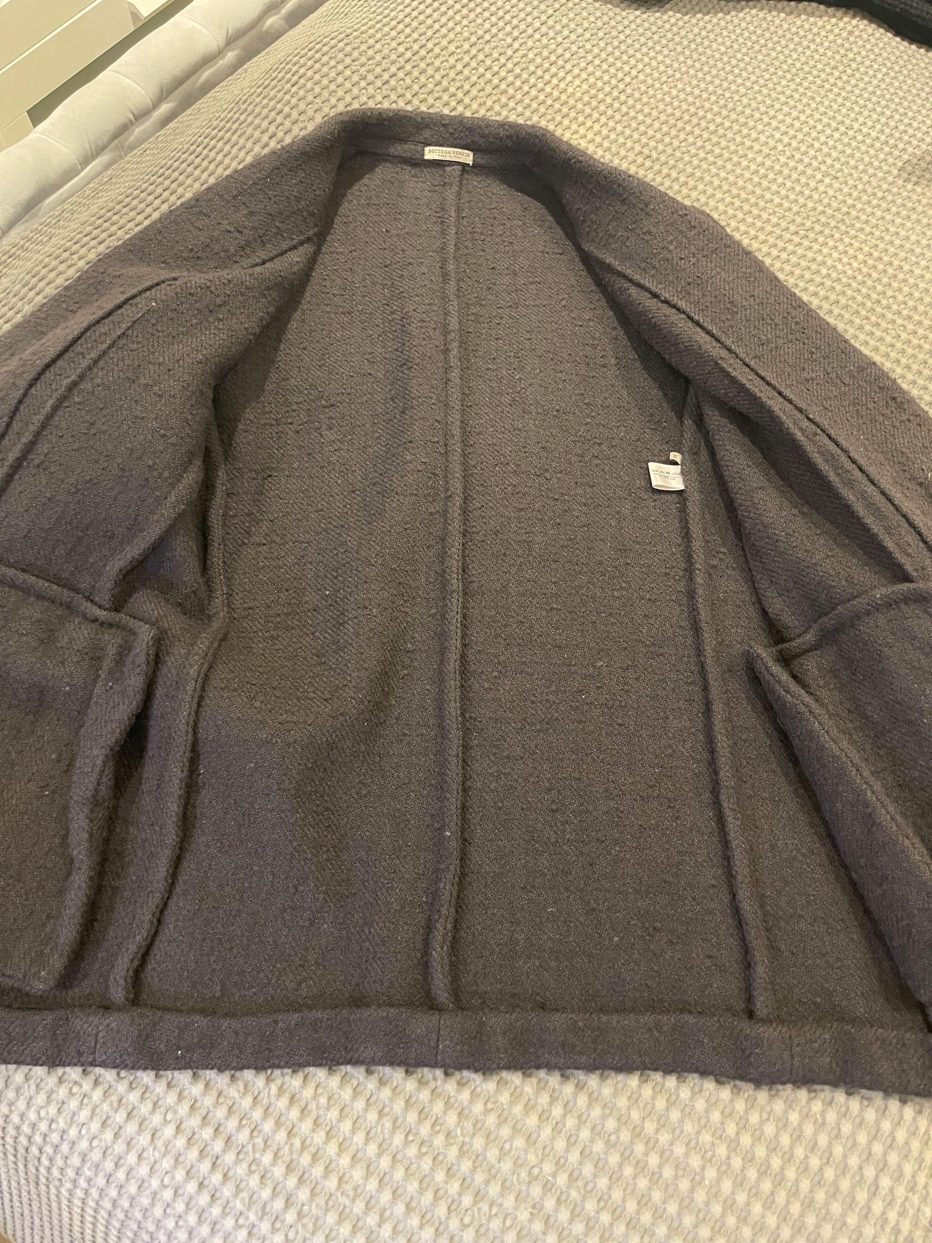 Brown Textured Hemp Blend Single Breasted Blazer