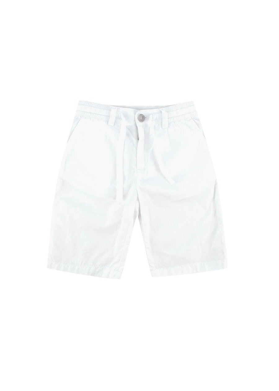 Kids White cotton cargo trousers