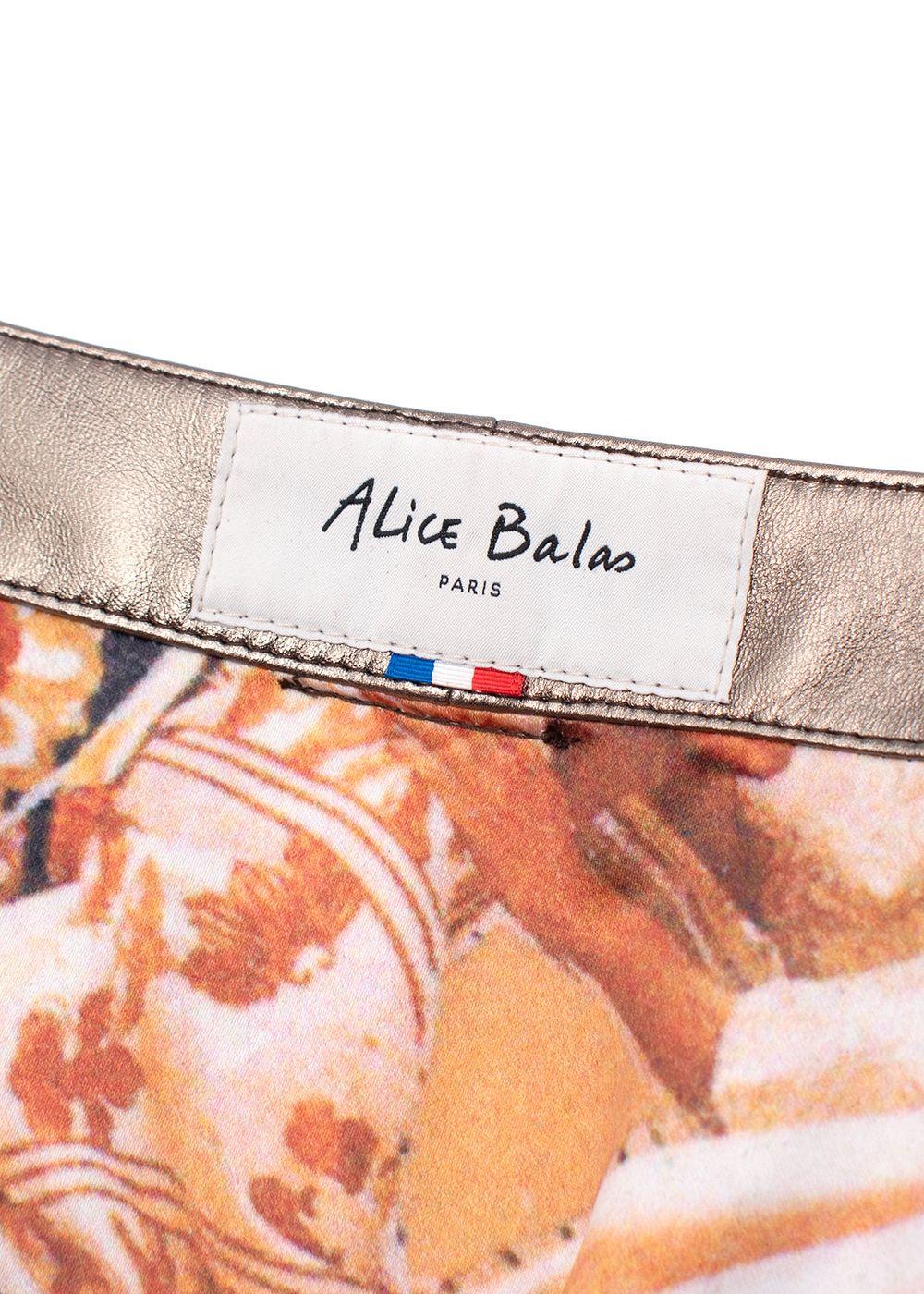 Alice Balas Burgundy Leather Button-Down A-Line Skirt