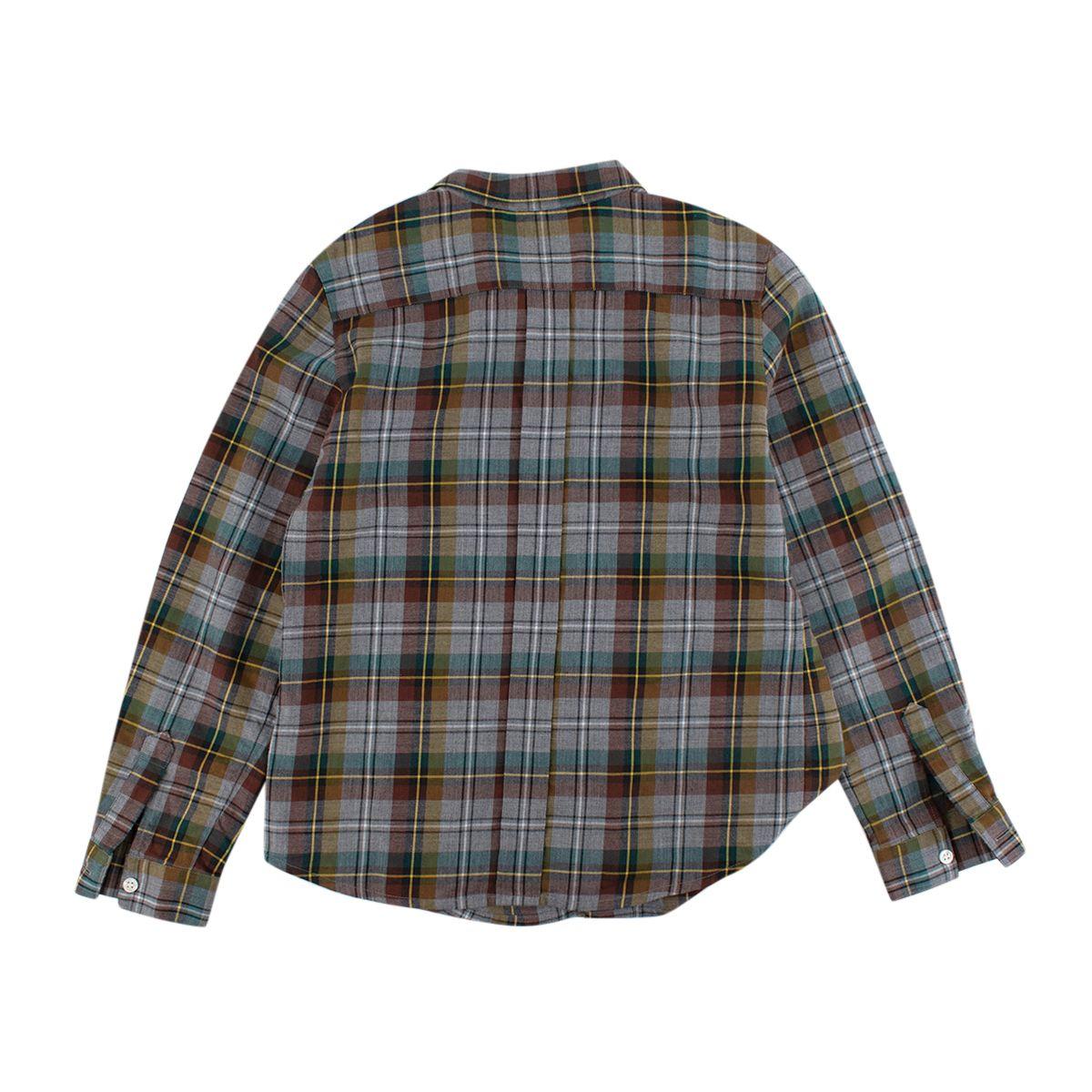 Blue & Green Plaid Flannel Shirt