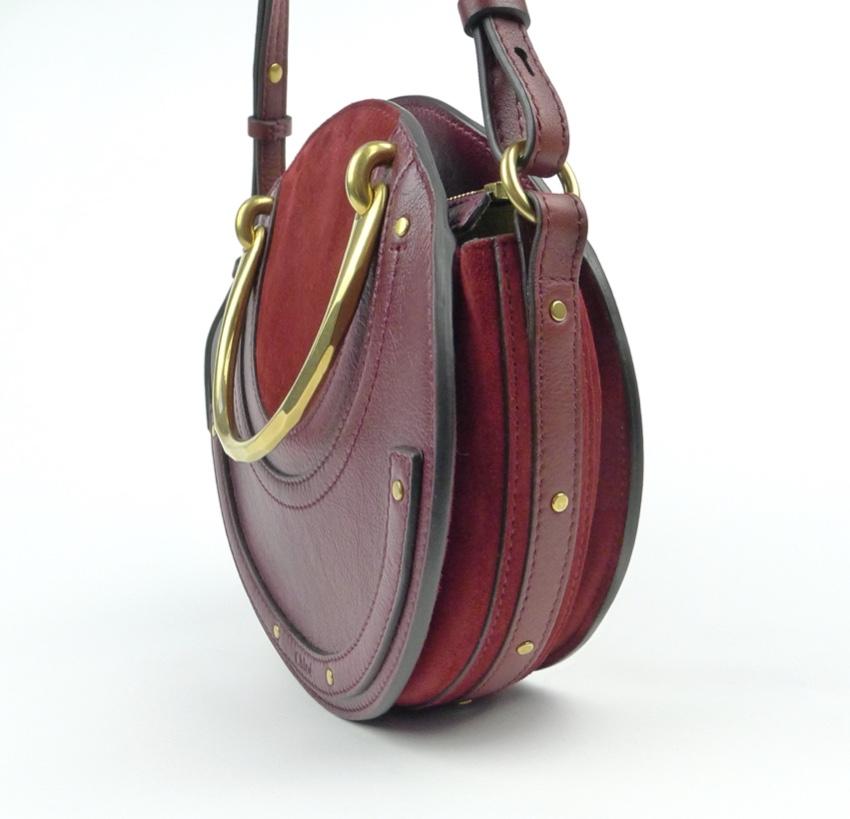 Chloe Burgundy/Red Suede & Leather Pixie Crossbody Bag