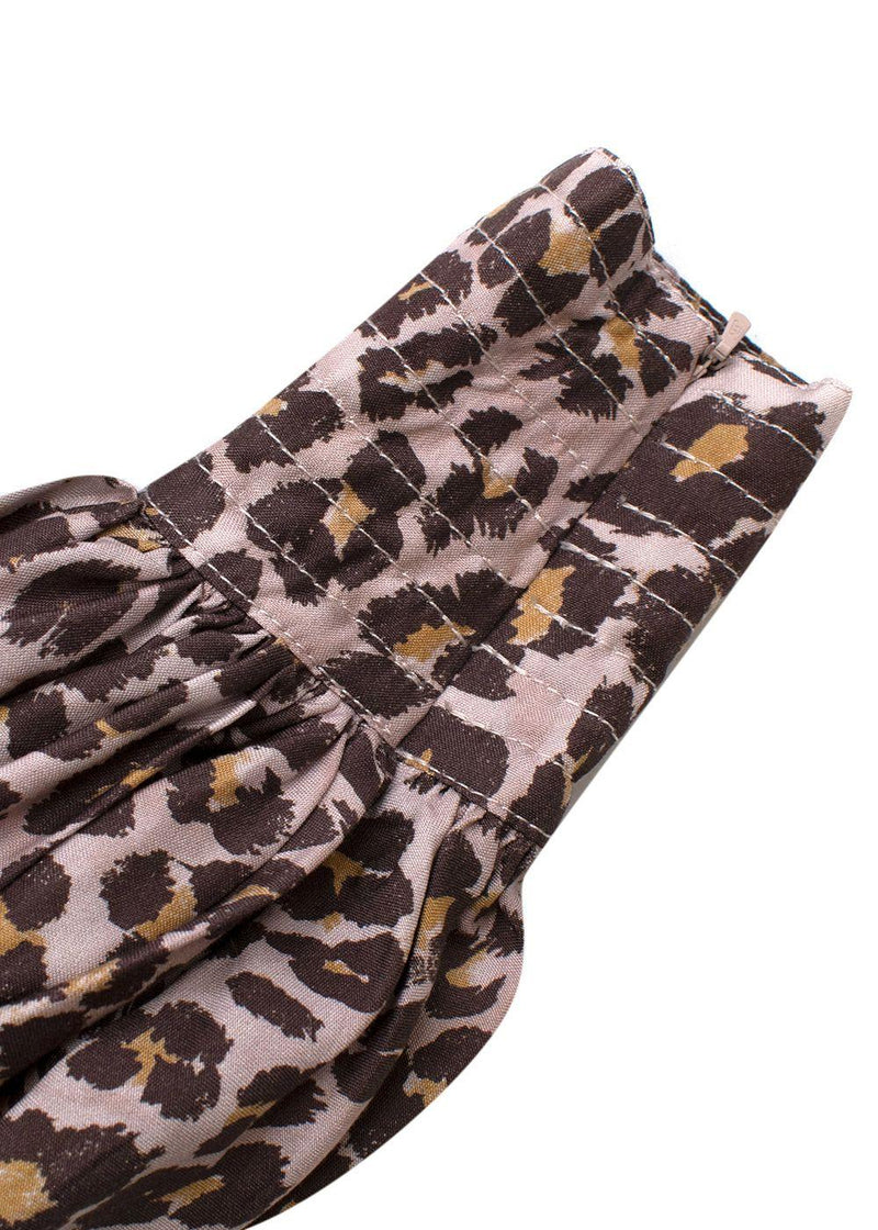 Zimmermann Leopard Print Silk Belted Midi Dress