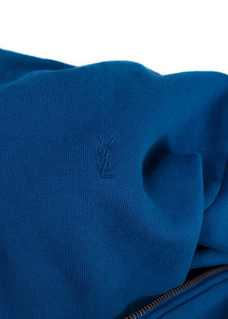 Saint Laurent Blue Zip Up Hoodie